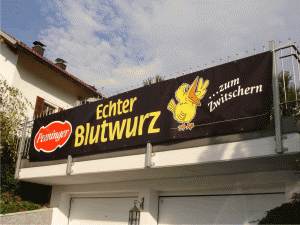 Beispiel einer Werbeplane